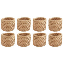 Lot de 8 Ronds de Serviette en Rotin Tressé Faits à la Main, en Osier Naturel, pour Fête, Banquet, Dîner.