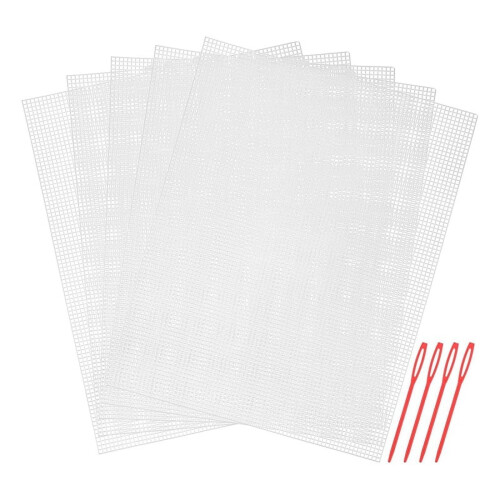 Plastic embroidery mesh white 7-count canvas
