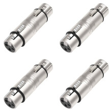 4X XLR Female to Female Adapter XLR 3 Pin to 3 Pin Microphone Adapter Audio Microphone Adapter Connector