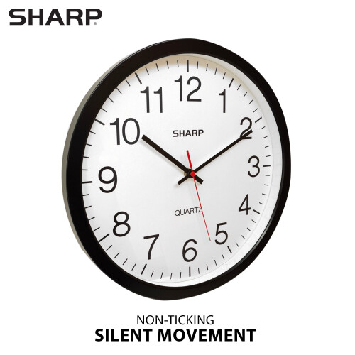 Sharp-compatible 14-inch silent wall clock black 1