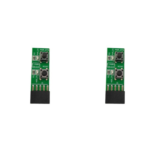 2pcs 2x5 Pin to Reset Button + Power /OFF Button  Board Adapter with HDD LED Indicator for Desktop PC WIN7/10/11 1
