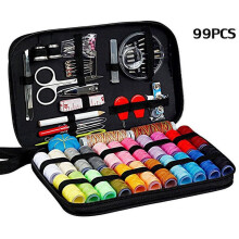 Kit de couture portable avec fils, aiguilles et boutons (99 pièces)