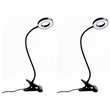 2X 48 LED Desk Lamp Clip Desk Lamp 360Flexible Reading Table Light Eye-Caring USB Clamp Lamp A
