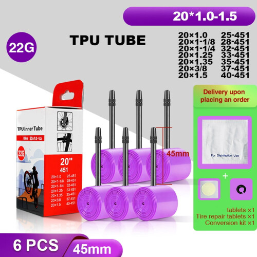 TPU fietsbinnenband 20x1.0-1.5 22g