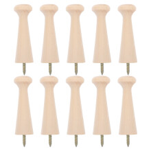 Ganchos de parede de madeira estilo Shaker com rosca (10 peças)