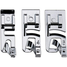 Conjunto de 3 calcadores para bainha enrolada estreita (3 mm, 4 mm, 6 mm)