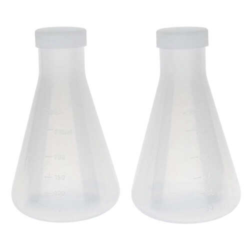 Εργαστηριακή πλαστική κωνική φιάλη 250ml με λείο χοντρό τοίχωμα