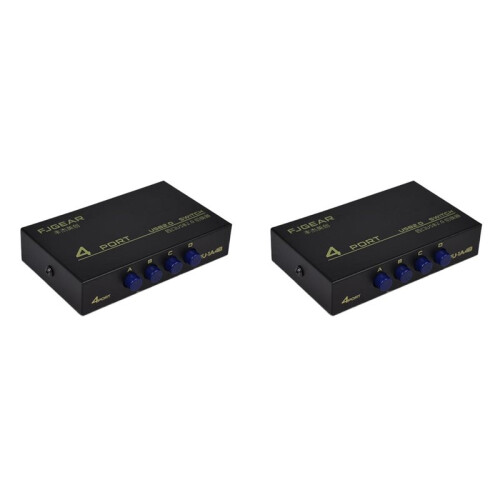 2X FJGEAR USB 4  Share  Switcher Selector Box Hub Sharing  Adapter for PC Scanner Printer Accessory