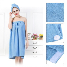 Conjunto de bata de baño suave para mujer Yosoo con turbante para el cabello.