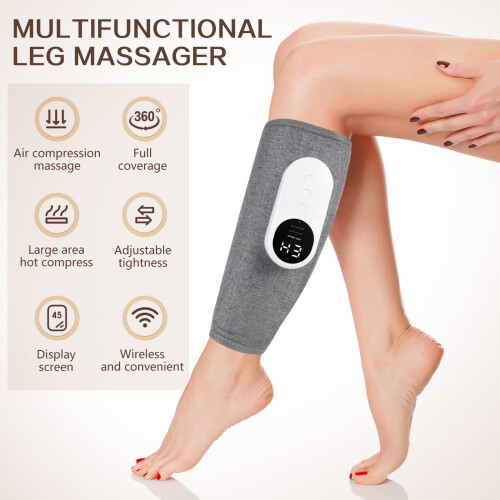 Beinkompressionsmanschette mit Wärmefunktion und 3 Massageprogrammen