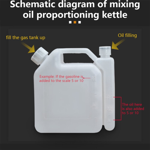ABS fuel bottle for chainsaws transparent leakproof 1L 1