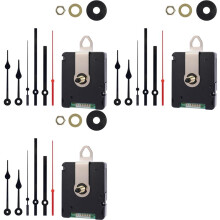 3X DCF77 24mm Radio-Controlled Clock Movement - Silent with Hand Replacement Black - Wall Clock Replacement