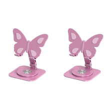 2X Phone Stand Aluminum Alloy Butterfly Foldable 360 Degree Rotating Adjustable Within 8inche for Desk Tablet Smartphone