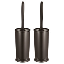 Toilet Brush Set with Long Handle and Covered Holder 2 Pack
