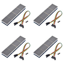 4X MAX7219 Dot Matrix Module 8x8 Common Cathode LED Display 5V 4-in-1 with DuPont Wires Cable for DIY Projects C