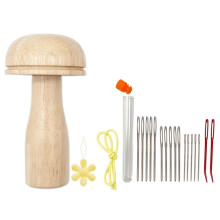 Ensemble de reprise en bois en forme de champignon pour chaussettes, pantalons,