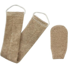 Rugscrubber met band - Handgeweven jute band - 100% natuurlijke jute - Zachte exfoliatie - Unisex volwassenen