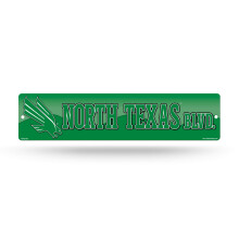 Rico Industries NCAA North Texas Mean Green Plastisk 4" x 16" Gataskylt