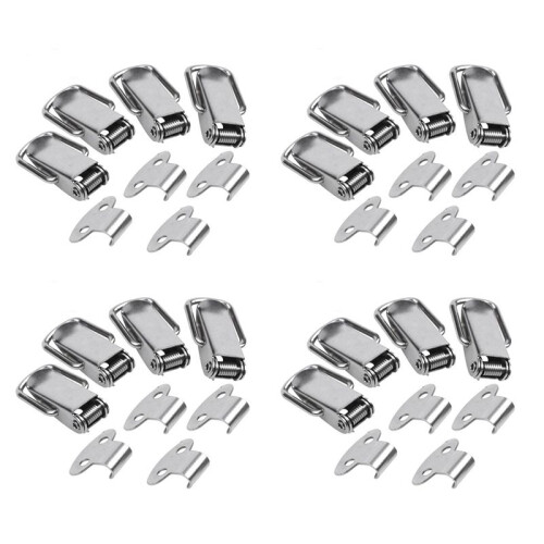Cabinet Silver Tone Spring Loaded Toggle   Hasp 16 Pcs