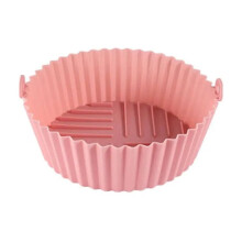Silicone Air Fryer Liner Round 20cm Pink Reusable