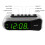 SHARP digital dual alarm clock silver green LED display 4
