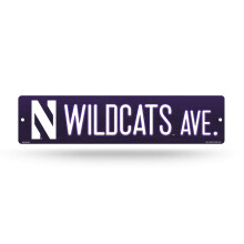 Rico Industries NCAA 16-Zoll Kunststoff-Straßenschild Dekor, Northwestern Wildcats