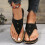 Women's Open Toe Thong Sandals Black Size 7.5 Wide Width 6