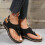Women's Open Toe Thong Sandals Black Size 7.5 Wide Width 7