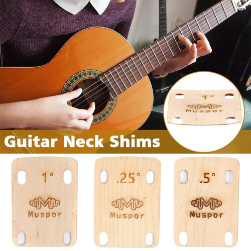 Guitar Neck Shims Solid Maple Bolt-on 0.25mm 5pcs 1 1