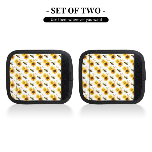 Sunflower Bee Luggage Handle Wraps 2 pcs 2