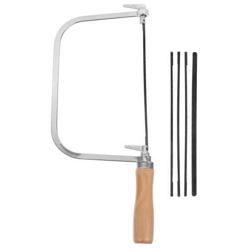 Coping Saw with Wooden Handle and Replacement Blades Set