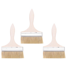 Paint Brush Wooden Handle 6 Inch Wide Bristle 3 Pack