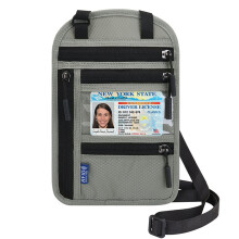 Mojoyce passport holder with RFID protection light gray