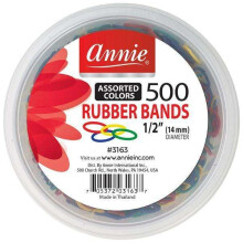 Annie Gummibänder für Haare, 14mm Mittel, 500 Stück in verschiedenen Farben (Rot/Grün/Blau/Gelb)