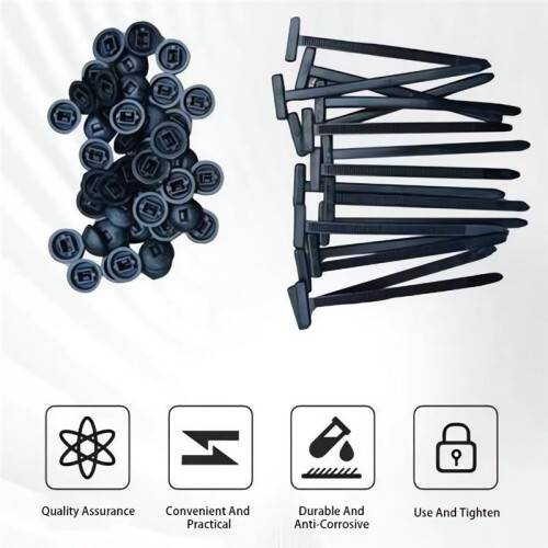 Nylon Universal Cable Tie Buckle Upgrade Multipurpose Plastic Cable Ties Tool Heavy Duty Self Locking 50PCS 1