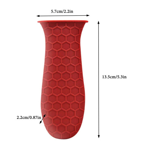 Silicone Pot Handle Cover Heat-Resistant Red L