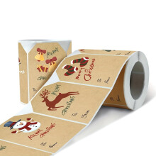 Christmas Stickers Kraft Paper 250 pcs