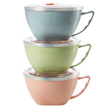 Stainless Steel Mixing Bowl with Handle Pink 1 PC