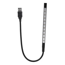 USB-leeslamp, 5V flexibele mini-LED-lamp/zaklamp, flexibele zwanenhalslamp met dimfunctie voor laptop, pc, computer, toetsenbord, notebook [Zwart]