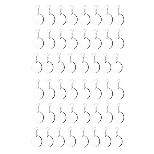 Round Sublimation Blank Earrings Wood with Hooks 36 pcs