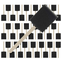 Foam Sponge Paint Brush Set with Wood Handle, 6 pcs