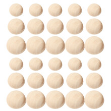 Bolas de madeira semicirculares inacabadas Leifggao, 150 peças
