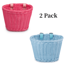 HIPKZ bicycle front basket rattan woven 2 pcs