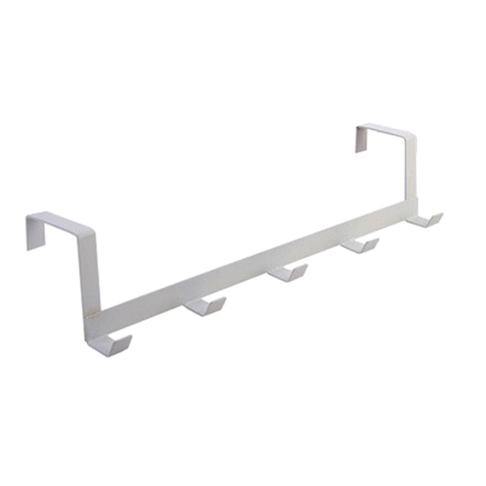 Over-The-Door Hooks Organizer Rack White 5-Pack 9306268742883