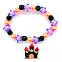 Halloween ghost pumpkin bracelet set for girls black beaded