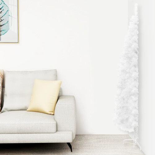 Artificial Slim Half Christmas Tree White 4 ft