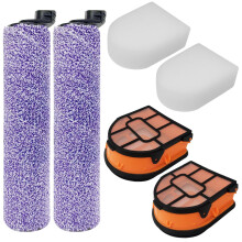 Kit com 6 escovas rotativas e filtros Home Times compatíveis com os aspiradores Shark WD160, WD260, WD101, WD201, WD100, WD200AW201, WD200C, WD201C,