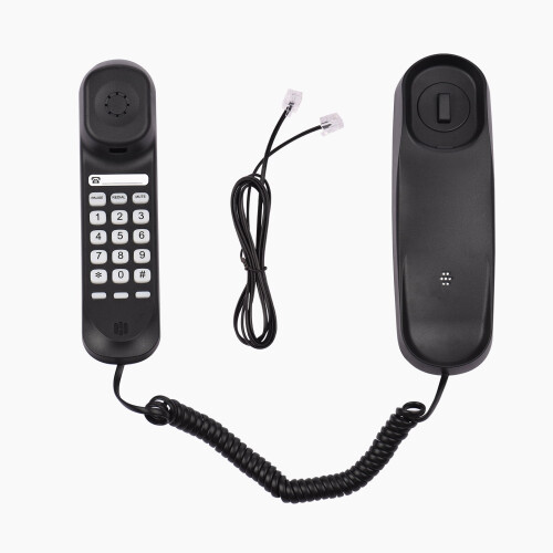 Bisofice corded landline phone black wall-mountable