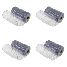 Gaaslint voor kransen zilverkleurig 5,91 inch x 32 voet 4 stuks