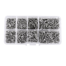 Vis à tête plate M2 en acier inoxydable, lot de 800 pièces